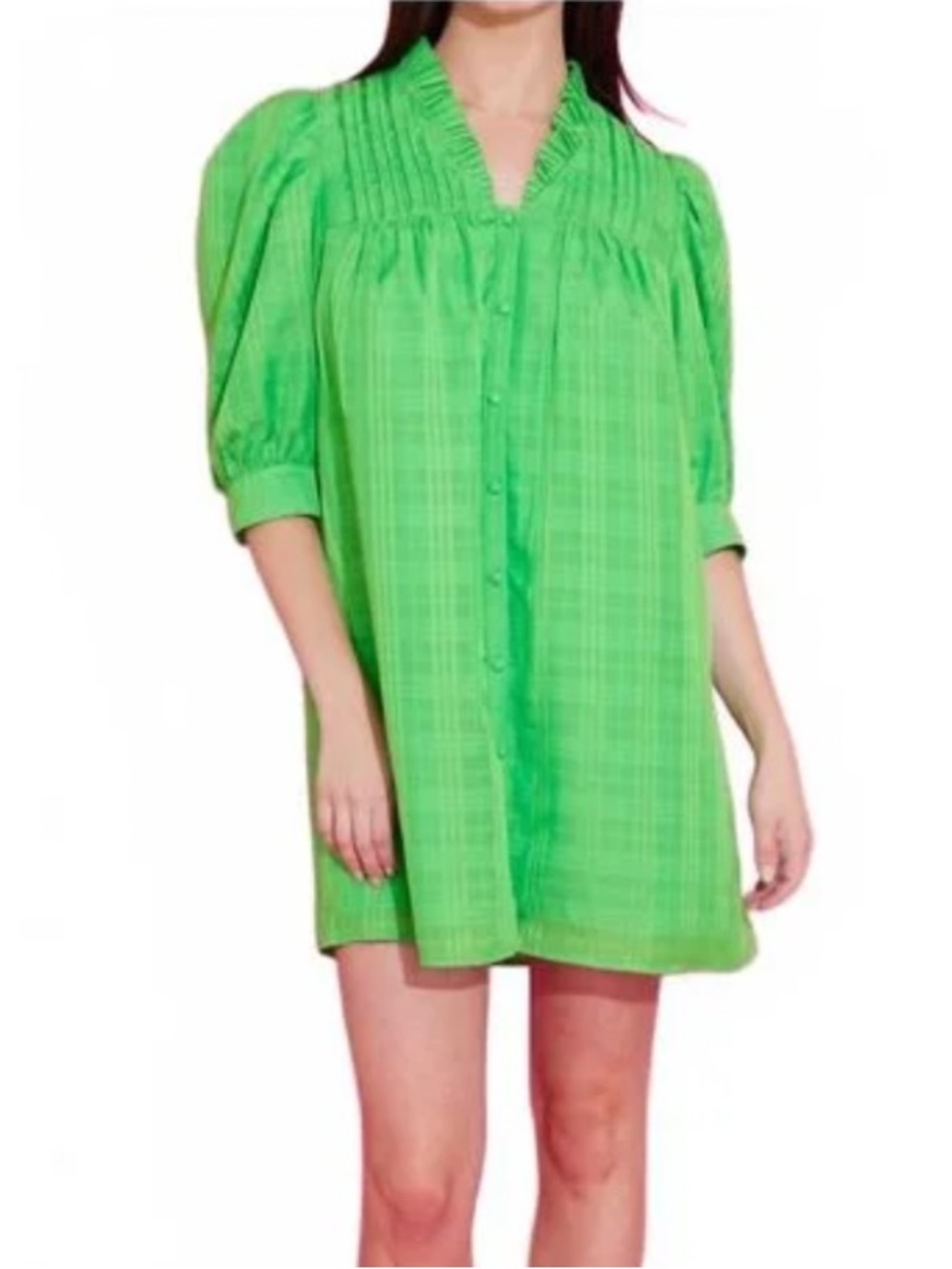 Alden Adair Abigail Green Button-Front Dress